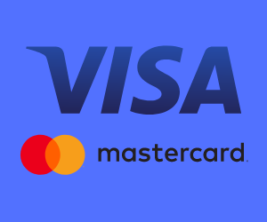 visa mastercard logo blå