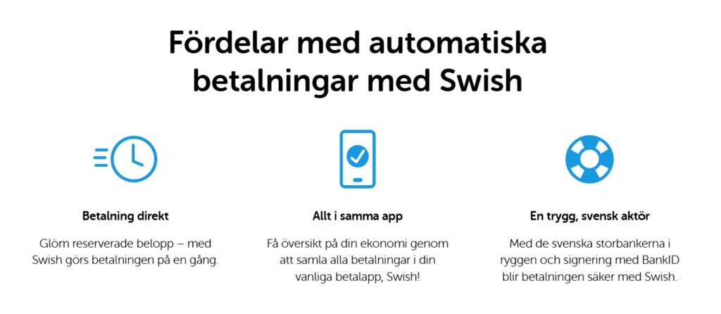 Fördellar med Swish återkommande autogirobetalningar